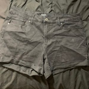 Plus size black jean shorts